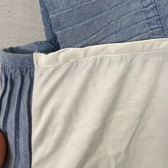 J. Crew Ruffle Top Blue Pleated Tiered Summer Size Small - Picture 6 of 9